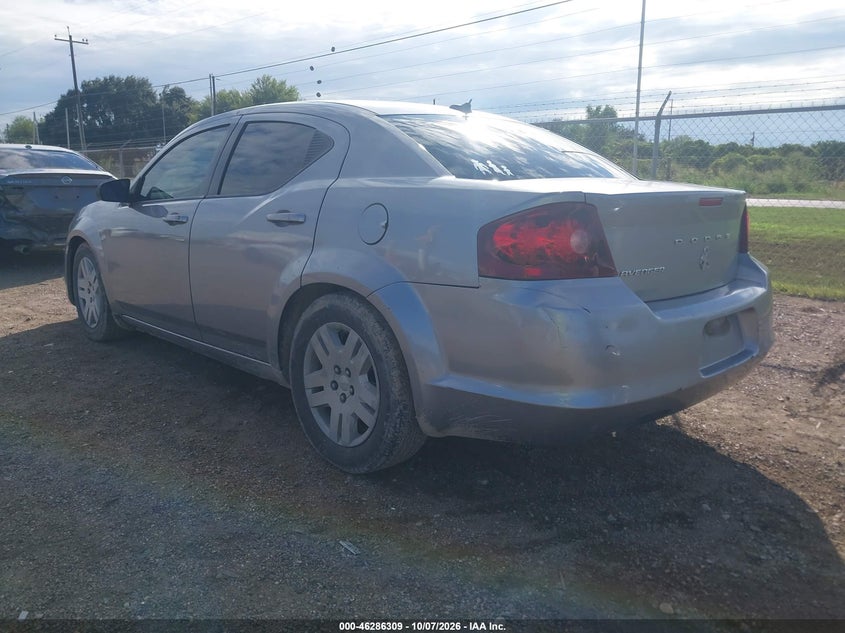 Vin: 1c3cdzab7dn619682, lot: 46786455, dodge avenger se 20133