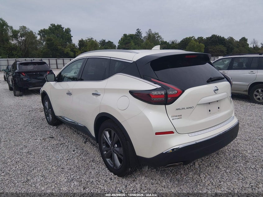 Vin: 5n1az2dj9mc121487, lot: 46786646, nissan murano platinum fwd 20213