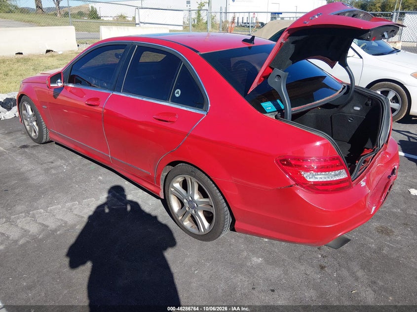 Vin: wddgf4hb1cr230243, lot: 46786910, mercedes-benz c 250 sport 20123