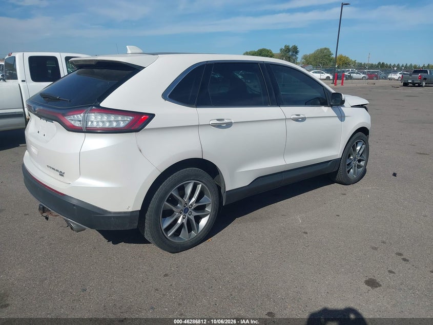 Vin: 2fmpk4k81fbb92230, lot: 46786958, ford edge titanium 20154