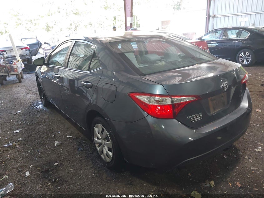Vin: 2t1burhe3fc300289, lot: 46787201, toyota corolla le 20153