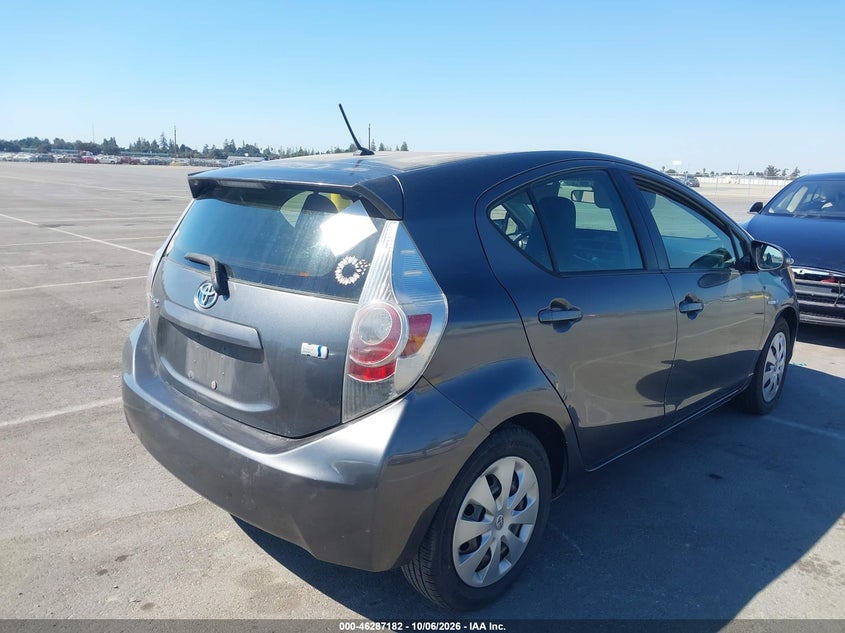 Vin: jtdkdtb37e1575168, lot: 46787328, toyota prius c one 20144