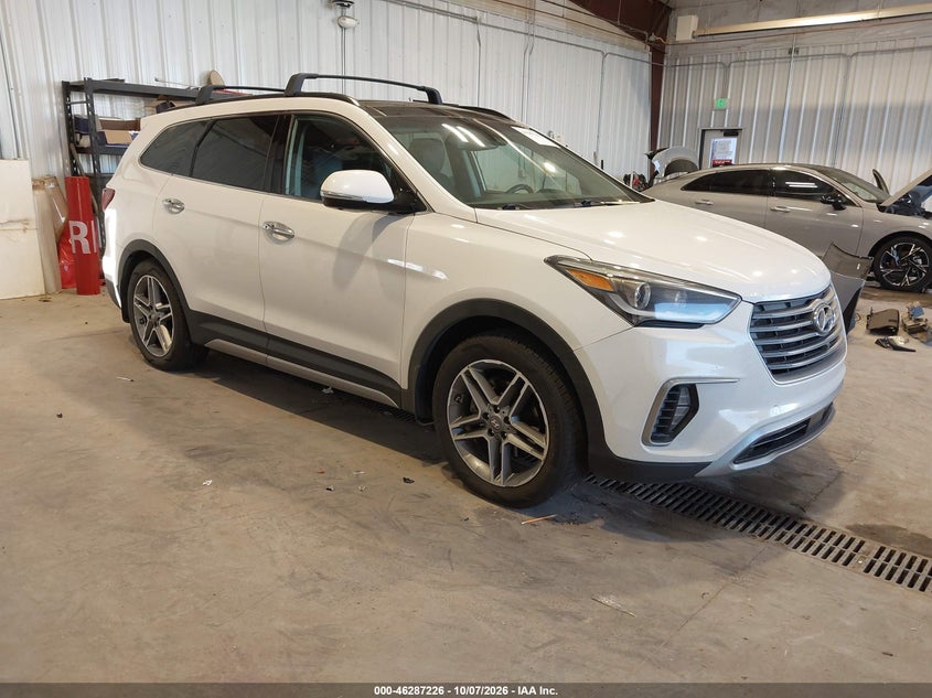 Vin: km8sr4hfxhu196334, lot: 46787372, hyundai santa fe limited ultimate 20171