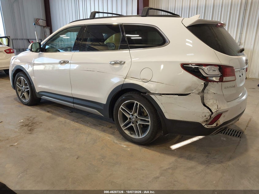 Vin: km8sr4hfxhu196334, lot: 46787372, hyundai santa fe limited ultimate 20173