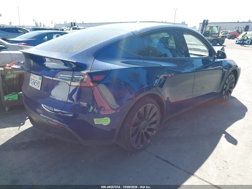 Vin: 7saygdef6pf762167, lot: 46787380, tesla model y performance dual motor all-wheel drive 20234