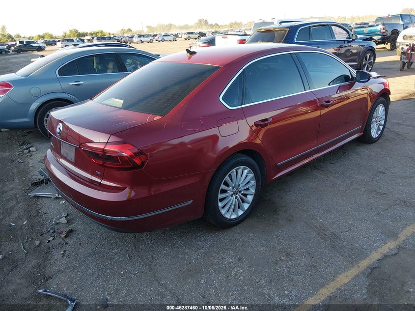 Vin: 1vwbt7a30hc086323, lot: 46787606, volkswagen passat 1.8t se 20174
