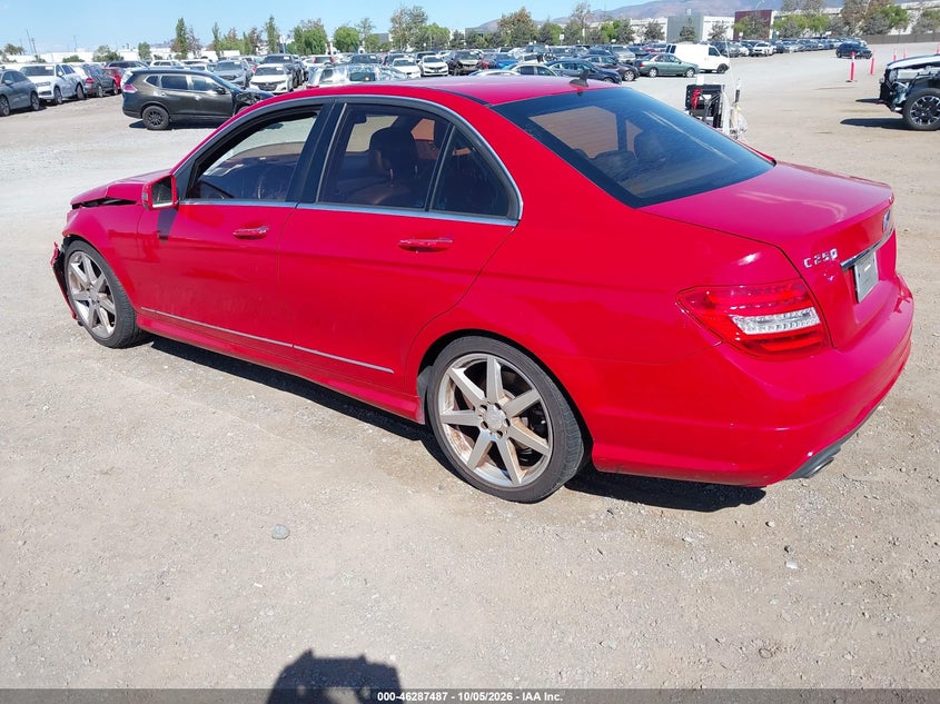 Vin: wddgf4hb1dr259792, lot: 46787633, mercedes-benz c 250 sport 20133