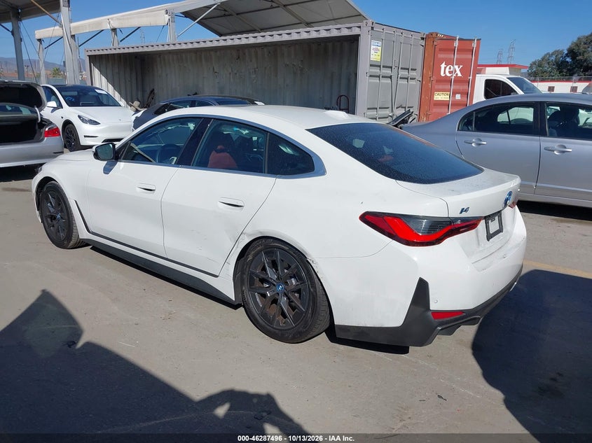 Vin: wby43aw01rfr69286, lot: 46787642, bmw i4 gran coupe edrive35 20243