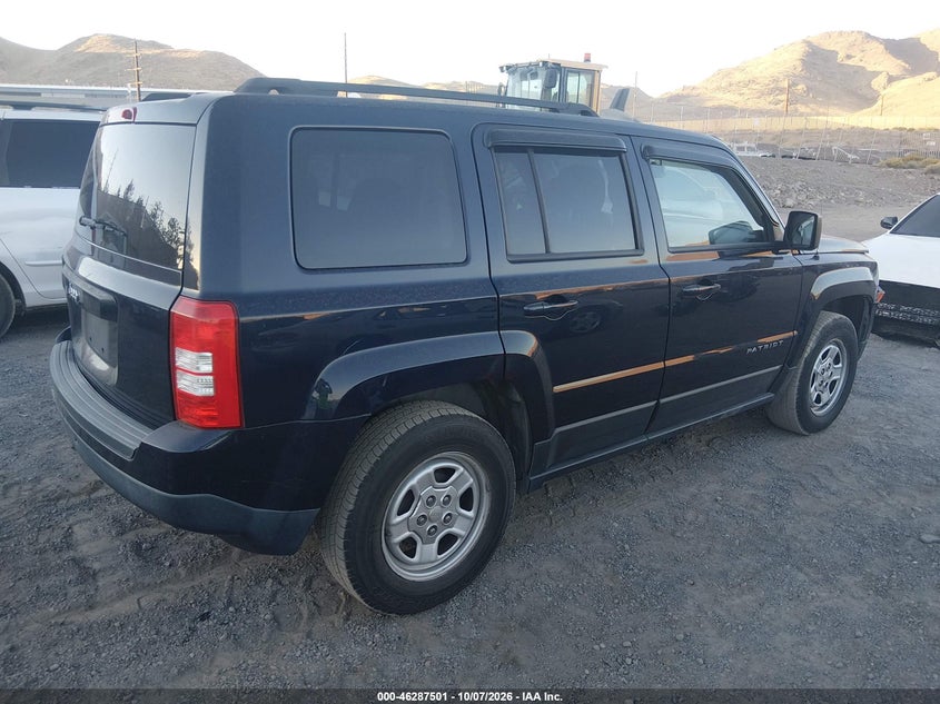 Vin: 1c4njpbaxgd677223, lot: 46787647, jeep patriot sport 20164