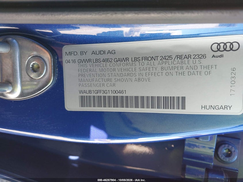 2016 AUDI S3 2.0T PREMIUM PLUS · Фото 9