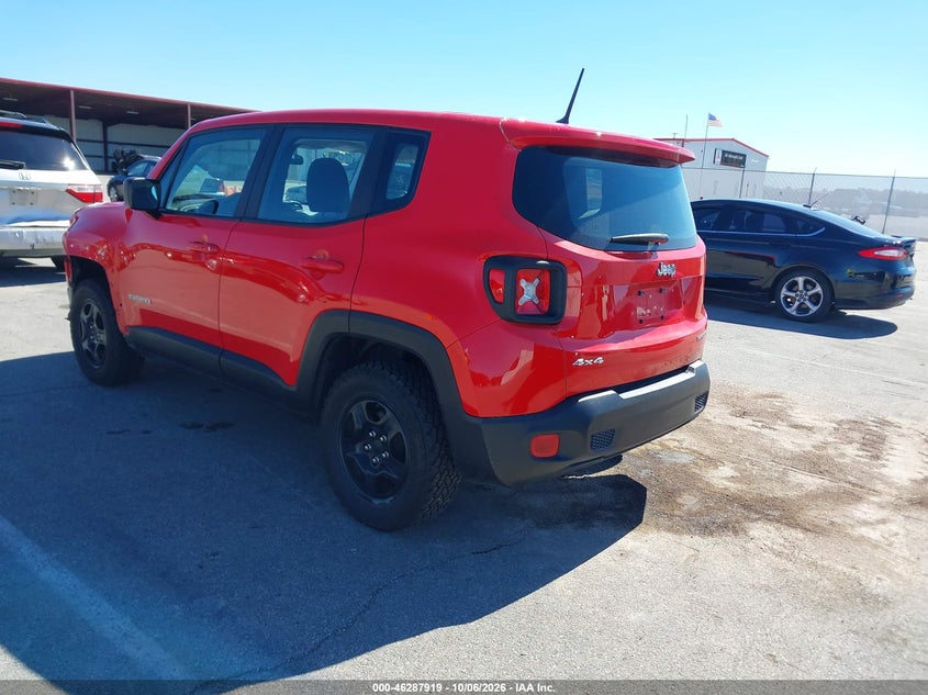Vin: zaccjbab8hpe43055, lot: 46788082, jeep renegade sport 4x4 20173