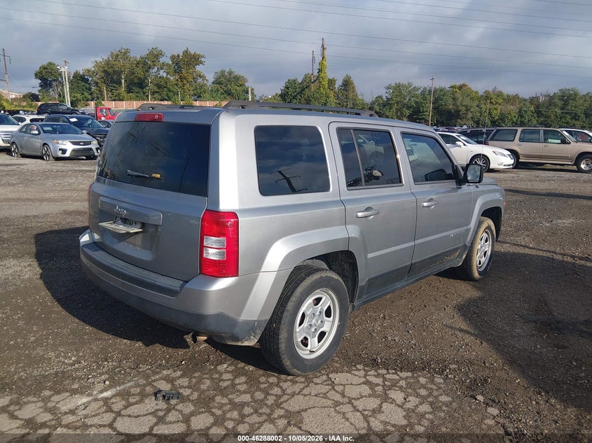 Vin: 1c4njpbb5gd754492, lot: 46788165, jeep patriot sport 20164
