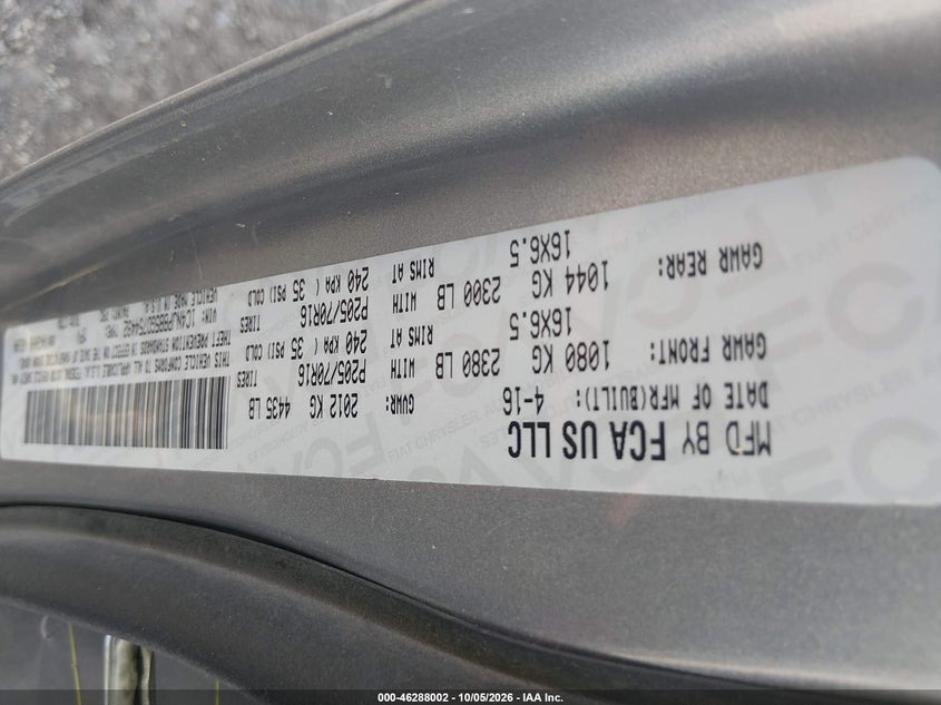 JEEP PATRIOT 2016 VIN 1C4NJPBB5GD754492