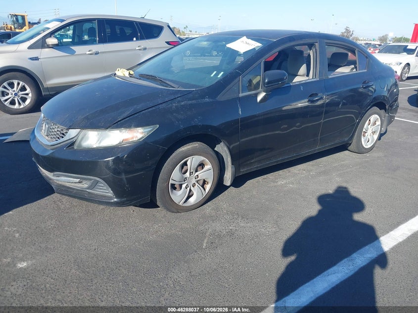 Vin: 19xfb2f51fe215177, lot: 46788200, honda civic lx 20152