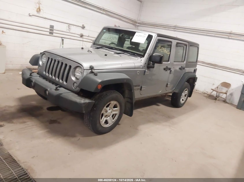 Vin: 1c4bjwkgxjl832867, lot: 46788287, jeep wrangler jk unlimited sport rhd 4x4 20182
