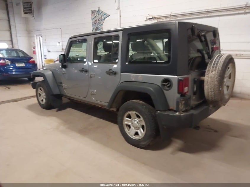 Vin: 1c4bjwkgxjl832867, lot: 46788287, jeep wrangler jk unlimited sport rhd 4x4 20183
