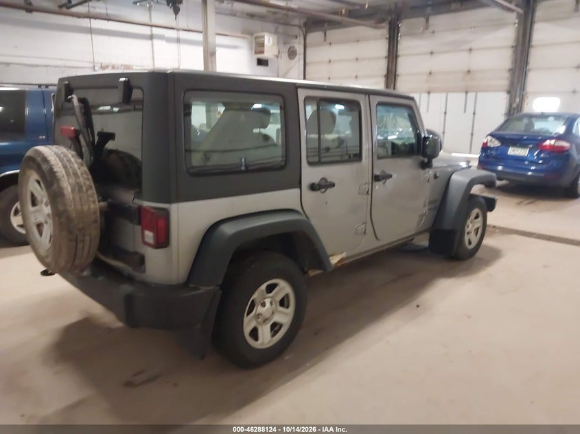 Vin: 1c4bjwkgxjl832867, lot: 46788287, jeep wrangler jk unlimited sport rhd 4x4 20184