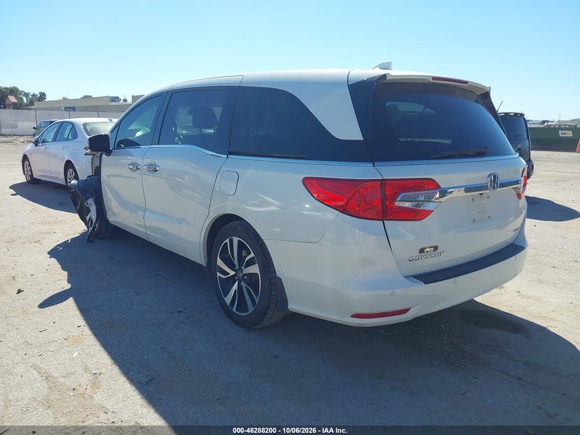 Vin: 5fnrl6h91jb087317, lot: 46788363, honda odyssey elite 20183