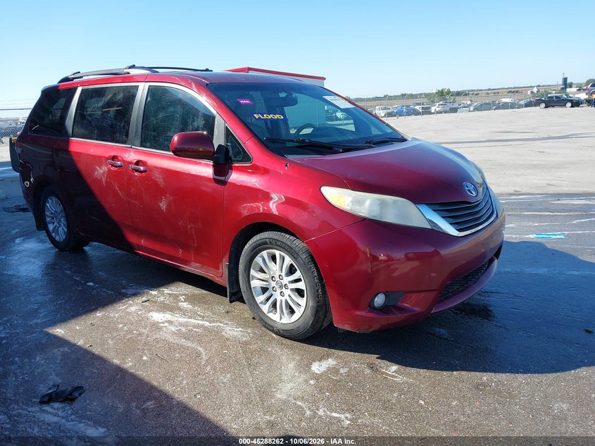 Vin: 5tdyk3dc6ds372223, lot: 46788425, toyota sienna xle v6 8 passenger 20131
