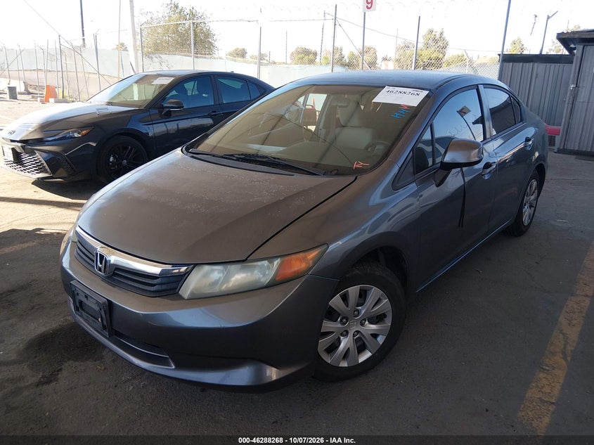 Vin: 19xfb2f58ce354122, lot: 46788431, honda civic lx 20122