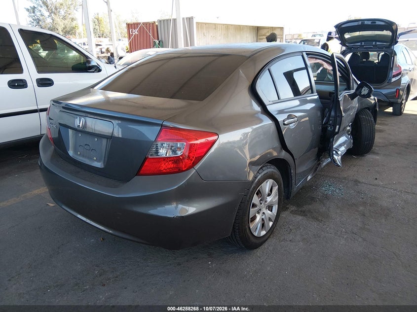 Vin: 19xfb2f58ce354122, lot: 46788431, honda civic lx 20124