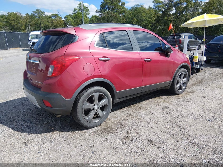 Vin: kl4cjcsb4db080692, lot: 46788495, buick encore leather 20134