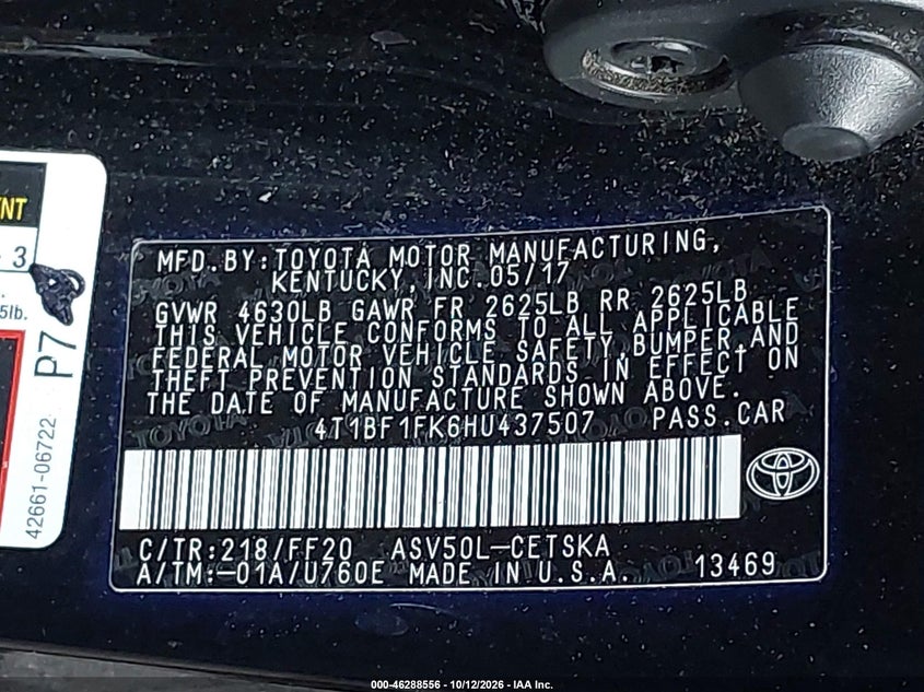 2017 TOYOTA CAMRY SE · Фото 9