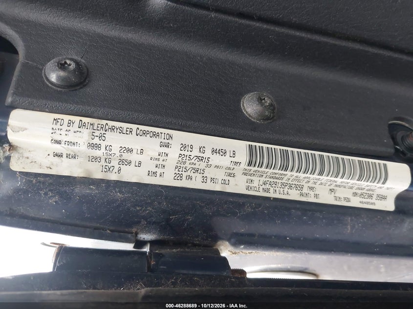 2005 JEEP WRANGLER SE · Фото 9