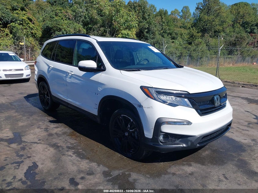 Vin: 5fnyf6h73nb013856, lot: 46788996, honda pilot awd black edition 20221