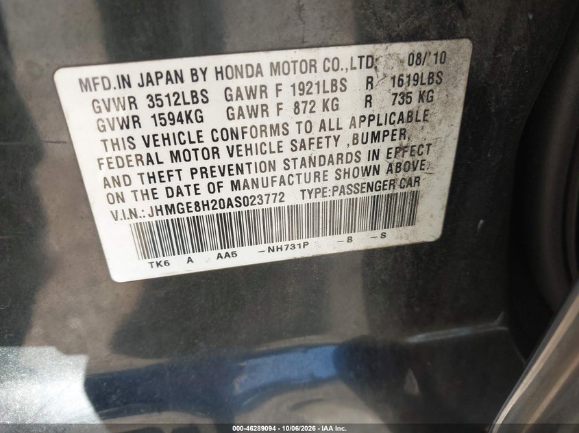 2010 HONDA FIT · Фото 9