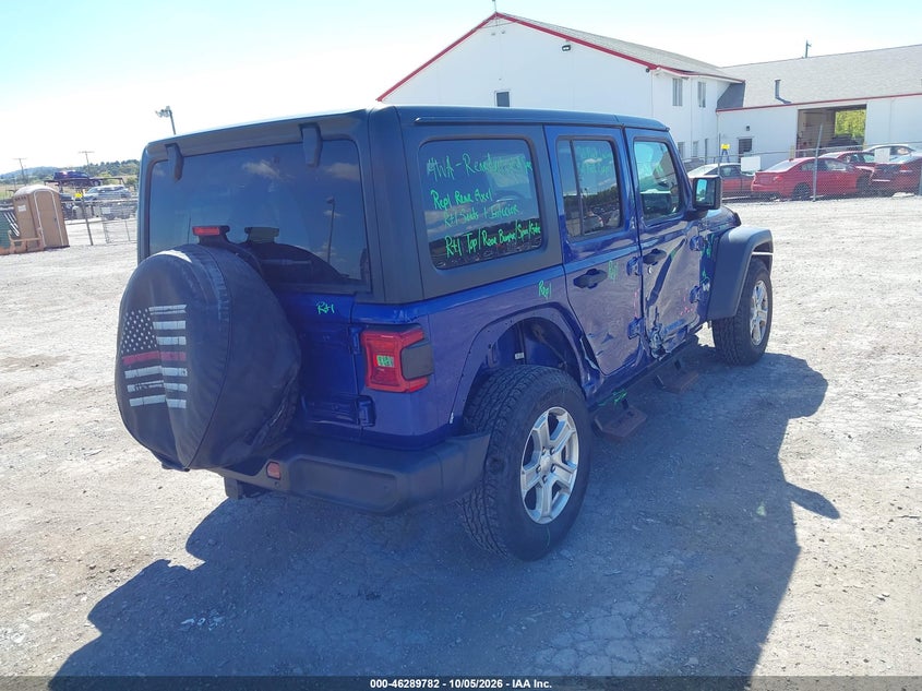 Vin: 1c4hjxdg6jw229975, lot: 46789945, jeep wrangler unlimited sport s 4x4 20184