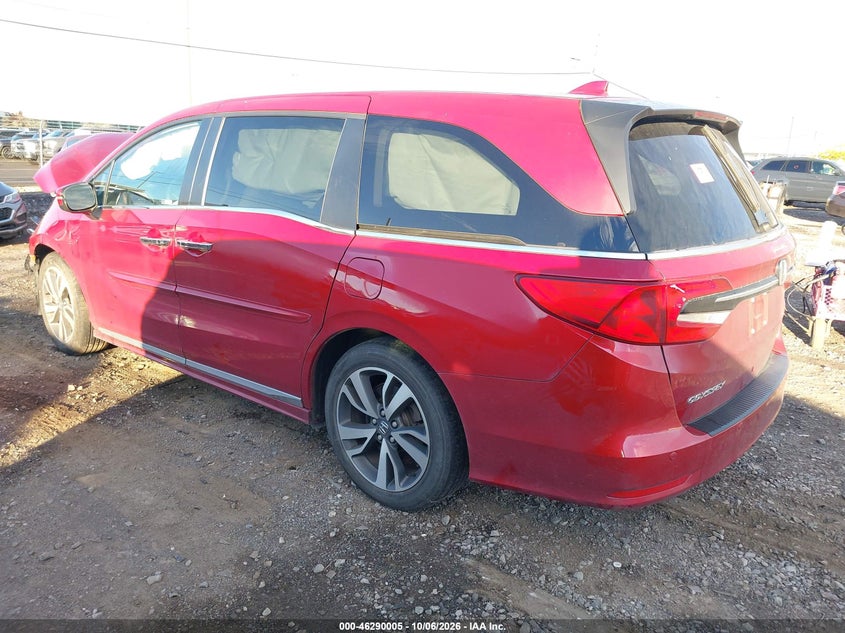 Vin: 5fnrl6h86pb057925, lot: 46790168, honda odyssey touring 20233