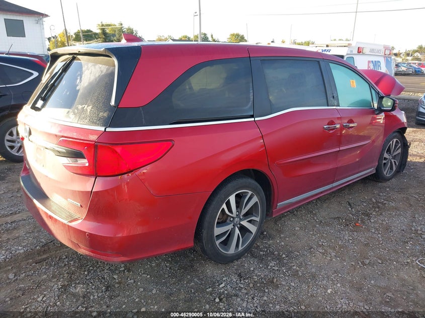 Vin: 5fnrl6h86pb057925, lot: 46790168, honda odyssey touring 20234