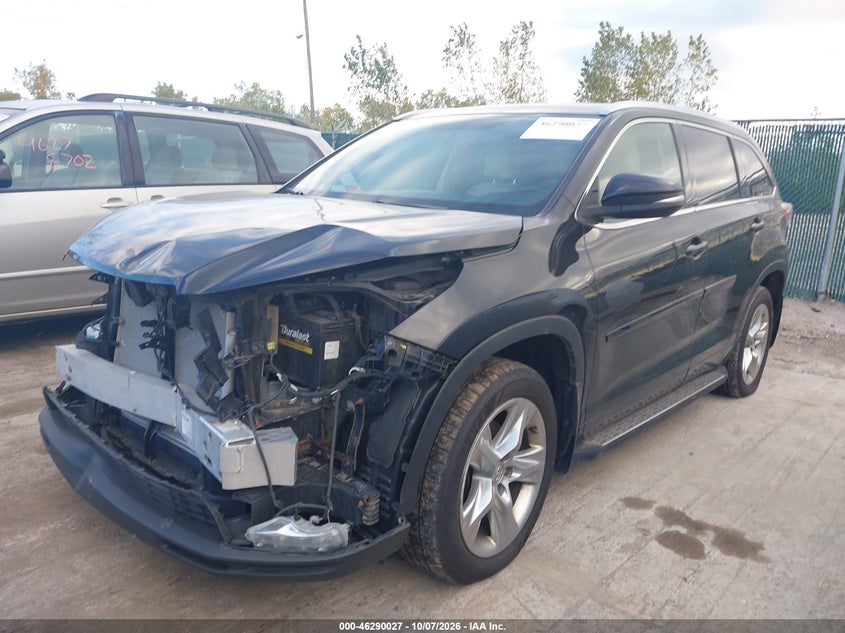 Vin: 5tddkrfhxfs091068, lot: 46790190, toyota highlander limited v6 20152