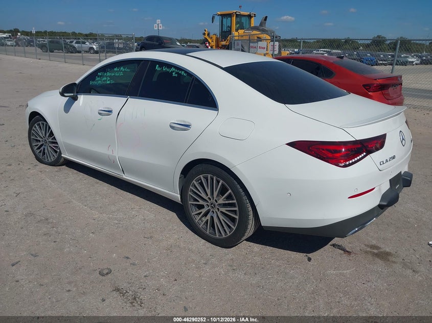 Vin: w1k5j4hbxnn287203, lot: 46790415, mercedes-benz cla 250 coupe 4matic 20223