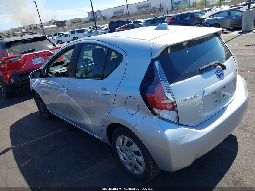 Vin: jtdkdtb33f1583124, lot: 46790534, toyota prius c one 20153