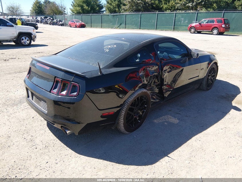 Vin: 1zvbp8cf8d5220303, lot: 46790771, ford mustang gt 20134