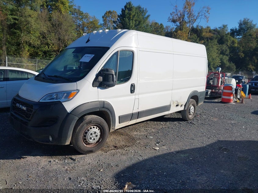 Vin: 3c6lrvdgxse504144, lot: 46790928, ram promaster 2500 tradesman high roof 159 wb w/pass seat 20252