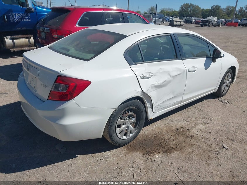 Vin: 19xfb2f51ce037296, lot: 46790977, honda civic lx 20124