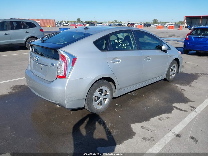 Vin: jtdkn3du1c1504290, lot: 46791586, toyota prius four 20124