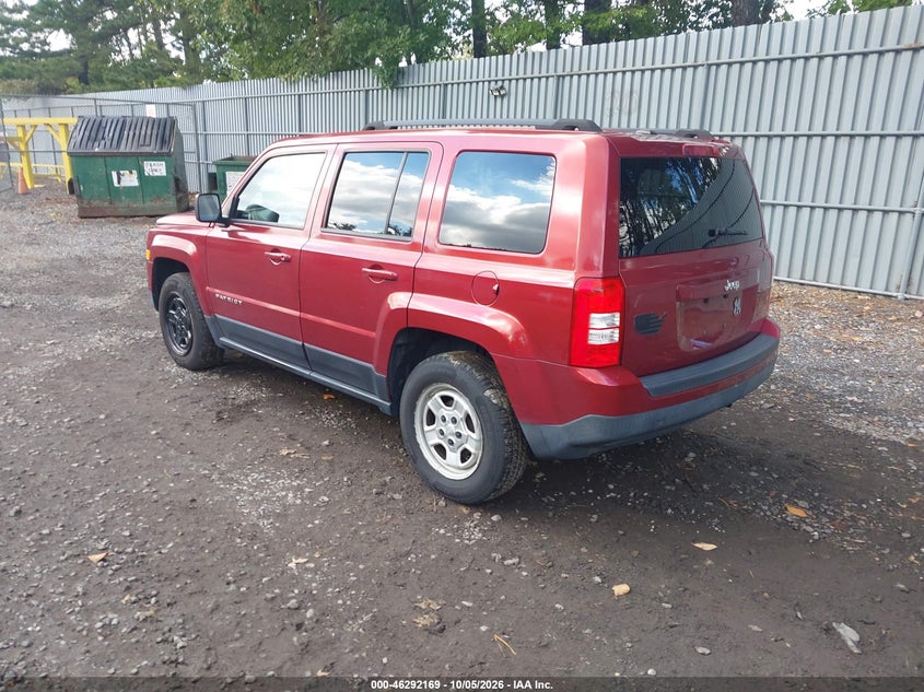 Vin: 1c4njpba0gd528576, lot: 46792332, jeep patriot sport 20163