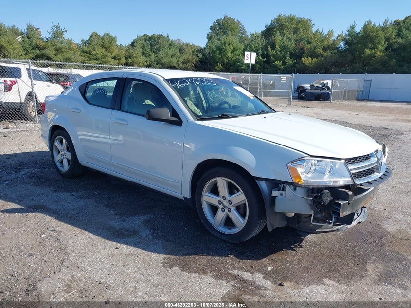 Vin: 1c3cdzab1dn607124, lot: 46792426, dodge avenger se 20131
