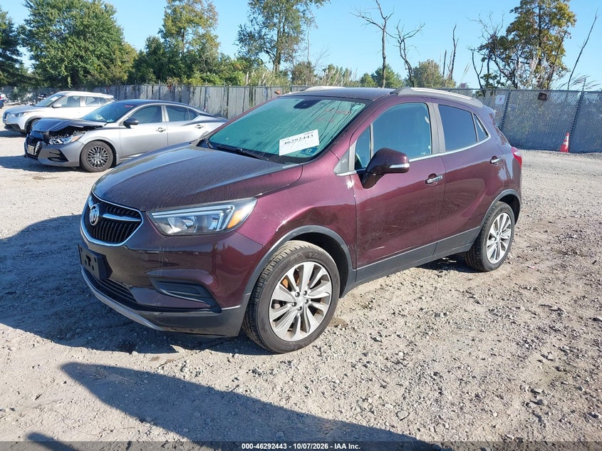 Vin: kl4cjesb7jb603226, lot: 46792606, buick encore preferred 20182