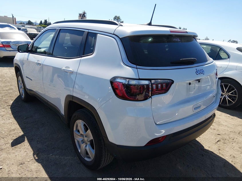 Vin: 3c4njcbb1nt214427, lot: 46792847, jeep compass latitude fwd 20223