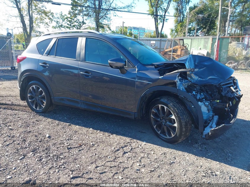 Vin: jm3ke4dy1g0600738, lot: 46792851, mazda cx-5 grand touring 20161