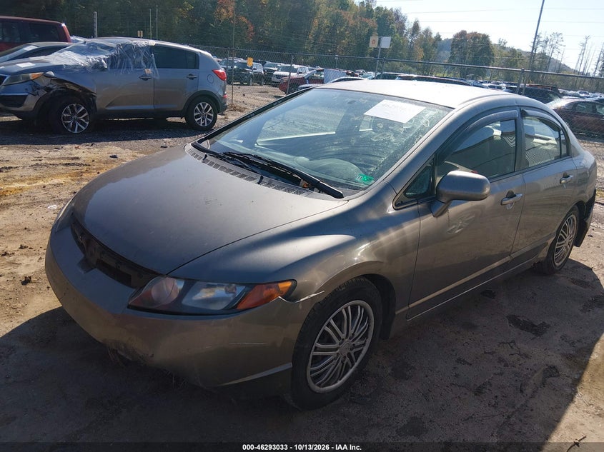 2007 Honda Civic Lx, Front & Rear, IAAI, VIN 1HGFA16527L064387 — photo 2