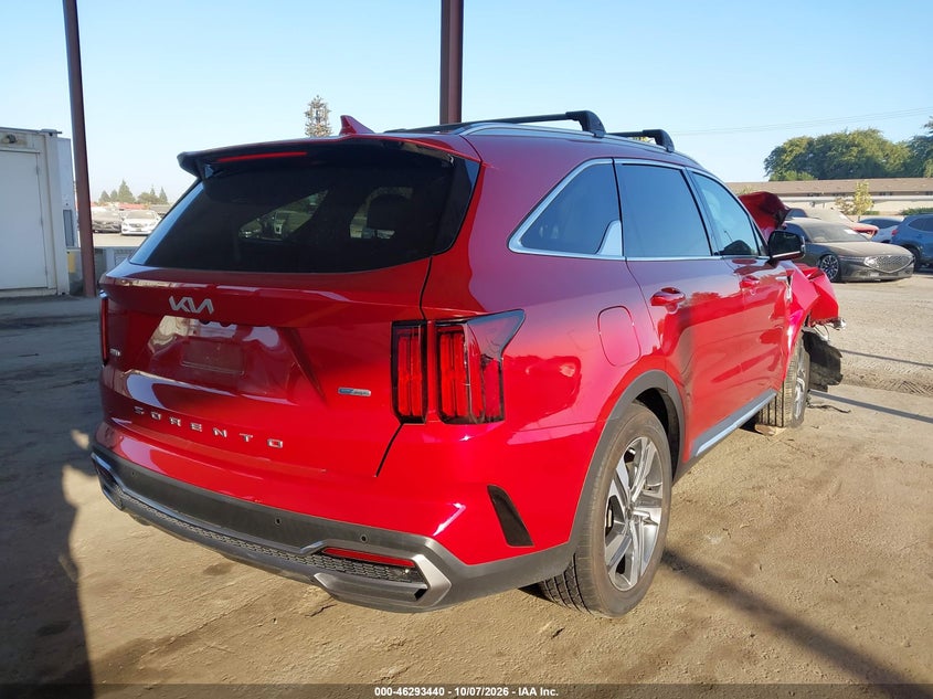 Vin: kndrjdlh1n5122874, lot: 46793603, kia sorento plug-in hybrid sx 20224