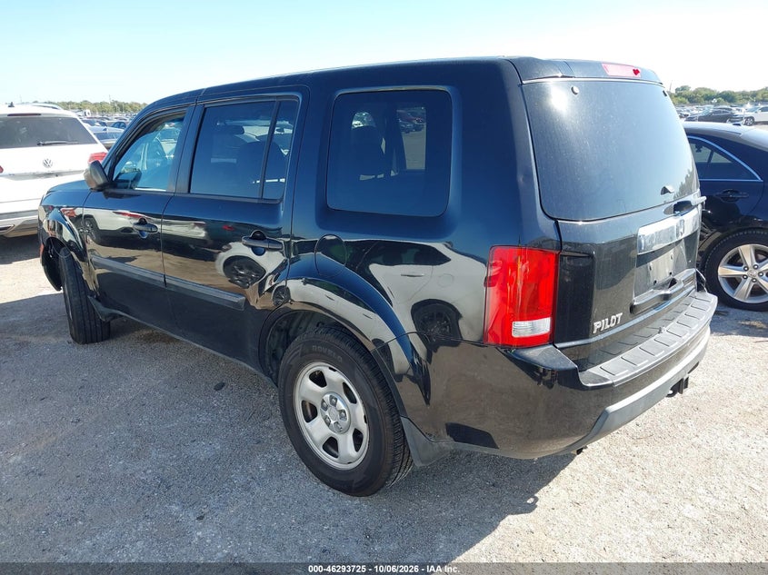 Vin: 5fnyf4h20bb077549, lot: 46793888, honda pilot lx 20113