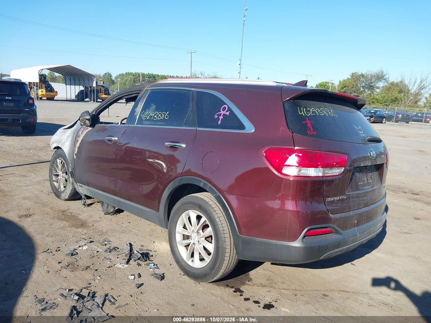 Vin: 5xypg4a3xjg357093, lot: 46794049, kia sorento 2.4l lx 20183