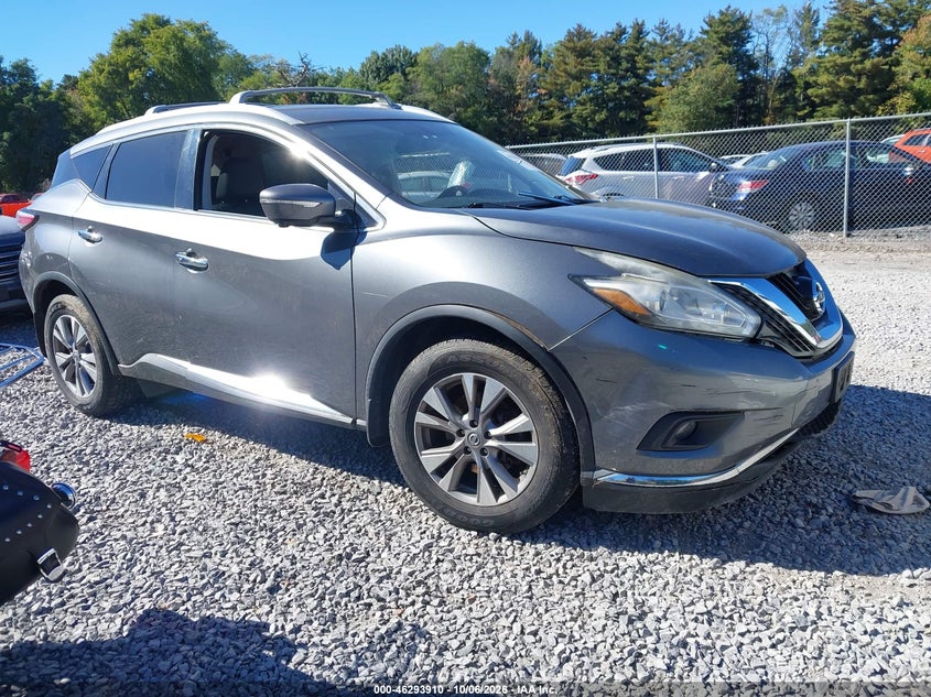 Vin: 5n1az2mh9fn240466, lot: 46794073, nissan murano sl 20151